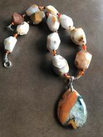 Druze agaat ketting, Bruin, Nieuw, Ophalen of Verzenden, Steen of Mineraal