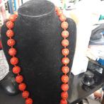 Antiek cinnabar halssnoer/colllier., Ophalen of Verzenden, Overige materialen, Ketting