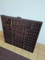 grote vierkante drukkerij lade letterbak vintage industrieel, Ophalen of Verzenden, Gebruikt