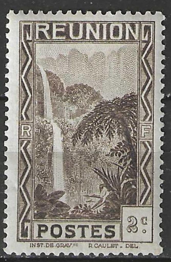 Reunion 1933/1938 - Yvert 126 - Waterval van Salazie   (PF), Postzegels en Munten, Postzegels | Afrika, Overige landen, Verzenden