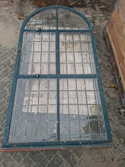 Stalen Kozijn met Glas in Lood, Doe-het-zelf en Verbouw, Glas en Ramen, Gebruikt, Gevelraam of Ruit, 120 tot 160 cm, 120 tot 160 cm