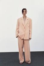 Zara Beige zgan nude beige  Blazer & Broek Pak - Oversized, Kostuum of Pak, Beige, Maat 46/48 (XL) of groter, Ophalen of Verzenden