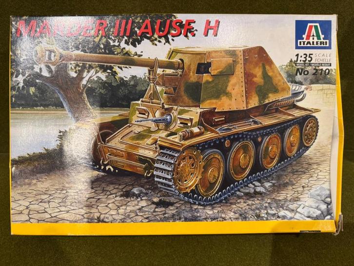 Italeri 210 1/35 Tankjager Marder III Ausf.H + Eduard update, Hobby en Vrije tijd, Modelbouw | Auto's en Voertuigen, Nieuw, Tank
