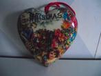 vintage Papier-maché hart Christmas engel bloemen 10 cm 1990, Diversen, Kerst, Ophalen of Verzenden, Zo goed als nieuw