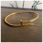 Mooie Grote Maat Goud Kleurige Spijker Armband! Nieuw!, Sieraden, Tassen en Uiterlijk, Armbanden, Ophalen of Verzenden, Nieuw