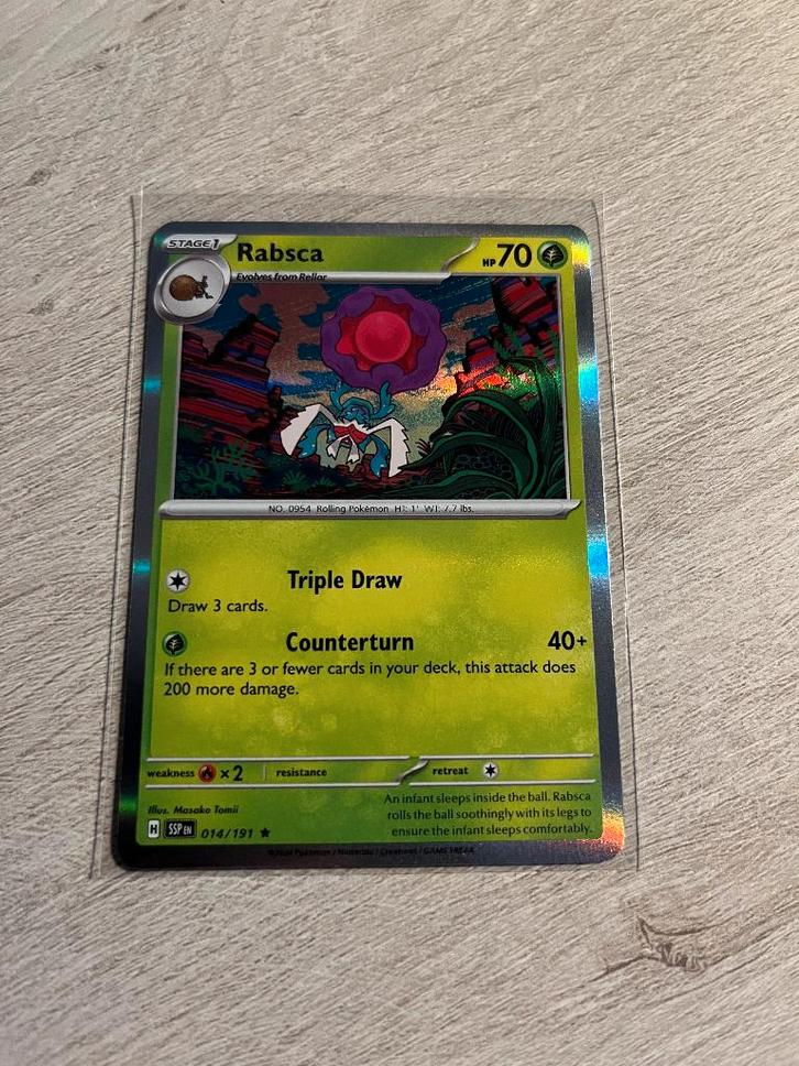 Rabsca (Holo) 014/191 Surging Sparks - Pokémon Kaart, Hobby en Vrije tijd, Verzamelkaartspellen | Pokémon, Nieuw, Losse kaart