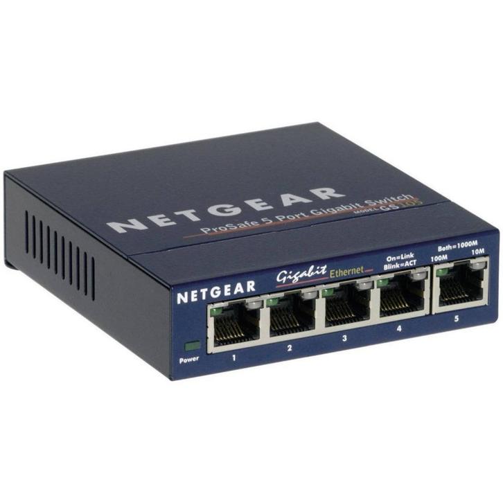 NETGEAR GS105GE Netwerk switch 5 poorten 1000 MBit/s, Computers en Software, Netwerk switches, Nieuw, Ophalen of Verzenden