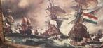 Oud Schilderij: Zeeslag op Doek, Ophalen of Verzenden