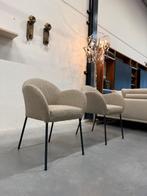 4 Label van den Berg Aletta eetkamerstoel stof stoel, Huis en Inrichting, Stoelen, Bruin, Nieuw, Ophalen of Verzenden, Label