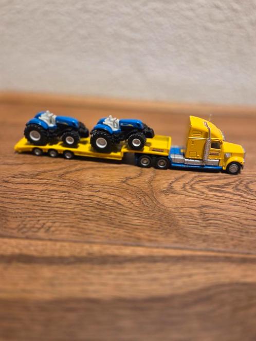 Siku dieplader met 2 tractoren, Hobby en Vrije tijd, Modelauto's | 1:87, Gebruikt, Bus of Vrachtwagen, SIKU, Verzenden