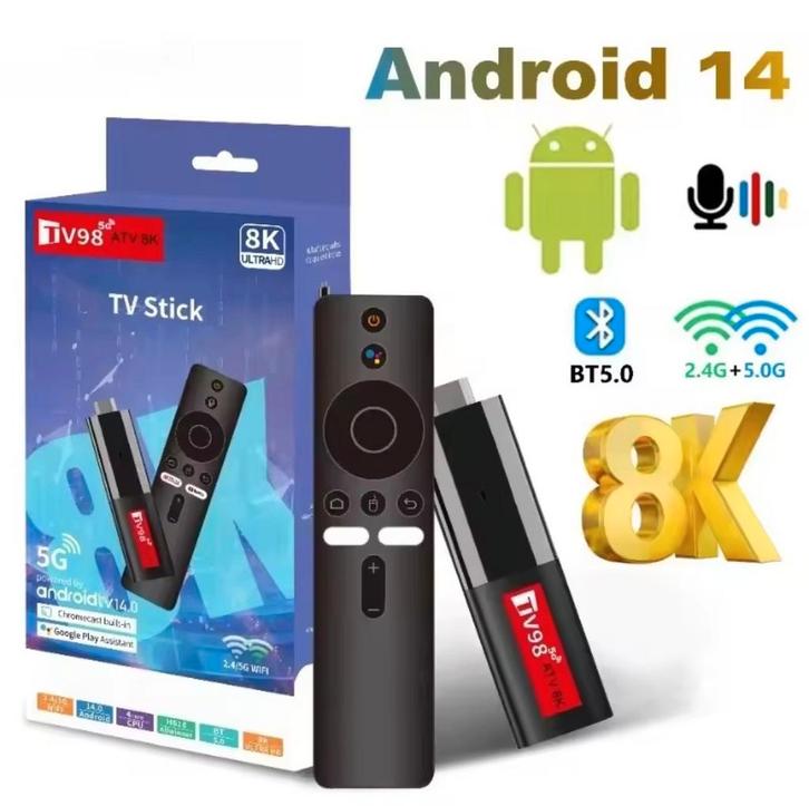 Android 14  TV98 HDMI Stick  Ziggo, KPN Solcon, Enzovoort., Audio, Tv en Foto, Mediaspelers, Zo goed als nieuw, Minder dan 500 GB