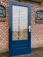 Hardhouten achterdeur 87,5x201,5cm., Ophalen, 80 tot 100 cm, 200 tot 215 cm, Glas