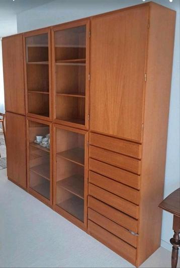 vintage teak 4 delige vitrinekast Scanflex Denemarken  beschikbaar voor biedingen