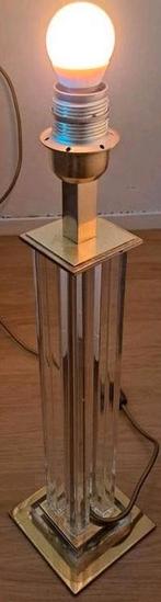 Mooie Regency 4 acryl glazen collumns koperen accenten lamp, Ophalen, Gebruikt, Regency, Minder dan 100 cm