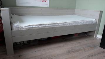 Houten bedbank 90x200 - Woood - Lichtgrijs