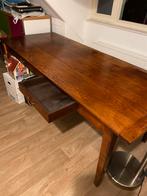 Massief kersenhouten eettafel 220x90 cm met 2 lades, Ophalen, Gebruikt, 200 cm of meer, 50 tot 100 cm