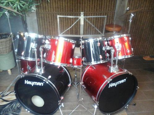 drumstel 8 delig dubbele bass compleet, Muziek en Instrumenten, Drumstellen en Slagwerk, Zo goed als nieuw, Overige merken, Ophalen