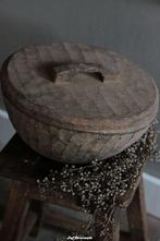 Houten pot met deksel , potten met deksel, schaal, Huis en Inrichting, Www.jufbrocante.nl, Www.jufbrocante.nl, Nieuw, Ophalen of Verzenden