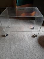 Glazen bijzettafel, Ophalen, Gebruikt, Minder dan 50 cm, Rechthoekig