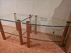 Glazen salontafel, bestaande uit 2 delen, ZGAN!, Huis en Inrichting, Tafels | Sidetables, Ophalen, 100 tot 150 cm, Zo goed als nieuw