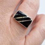 Zegelring onyx ring zilver zilveren 925 sieraad pinkring 54, Sieraden, Tassen en Uiterlijk, Ringen, Ophalen of Verzenden, Zo goed als nieuw
