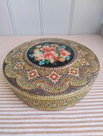 Vintage! Prachtig rond blik doos gebloemd, Ophalen of Verzenden, Gebruikt, Overige, Overige merken