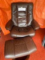 Stressless Lederen fauteuil met voetenbank, Ophalen, Gebruikt, Leer, Stressless