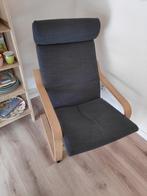 Ikea Poang POÄNG Stoel met hillared antraciet kussen, Huis en Inrichting, Stoelen, Ophalen, Zo goed als nieuw, Grijs, Eén