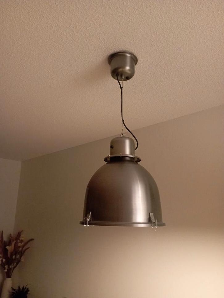 Ikea Svartnora Hanglamp - RVS Look - 38cm, Huis en Inrichting, Lampen | Hanglampen, Zo goed als nieuw, Minder dan 50 cm, Metaal