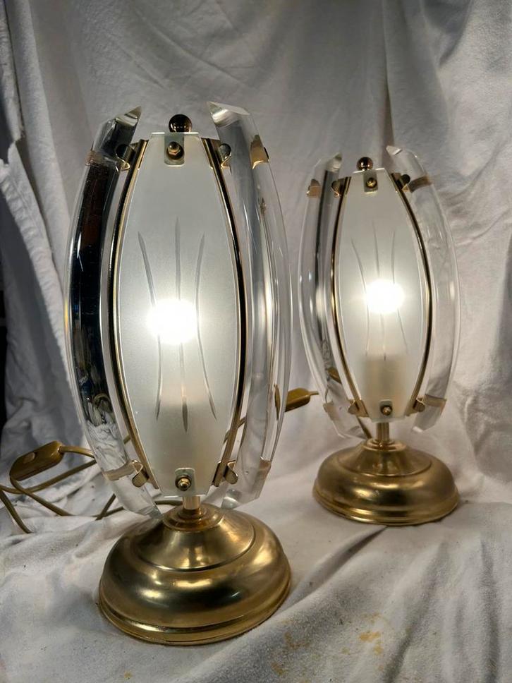 Prachtige Set Vintage Hollywood Regency Tafellampen – 34cm –, Verzamelen, Retro, Huis en Inrichting, Ophalen of Verzenden