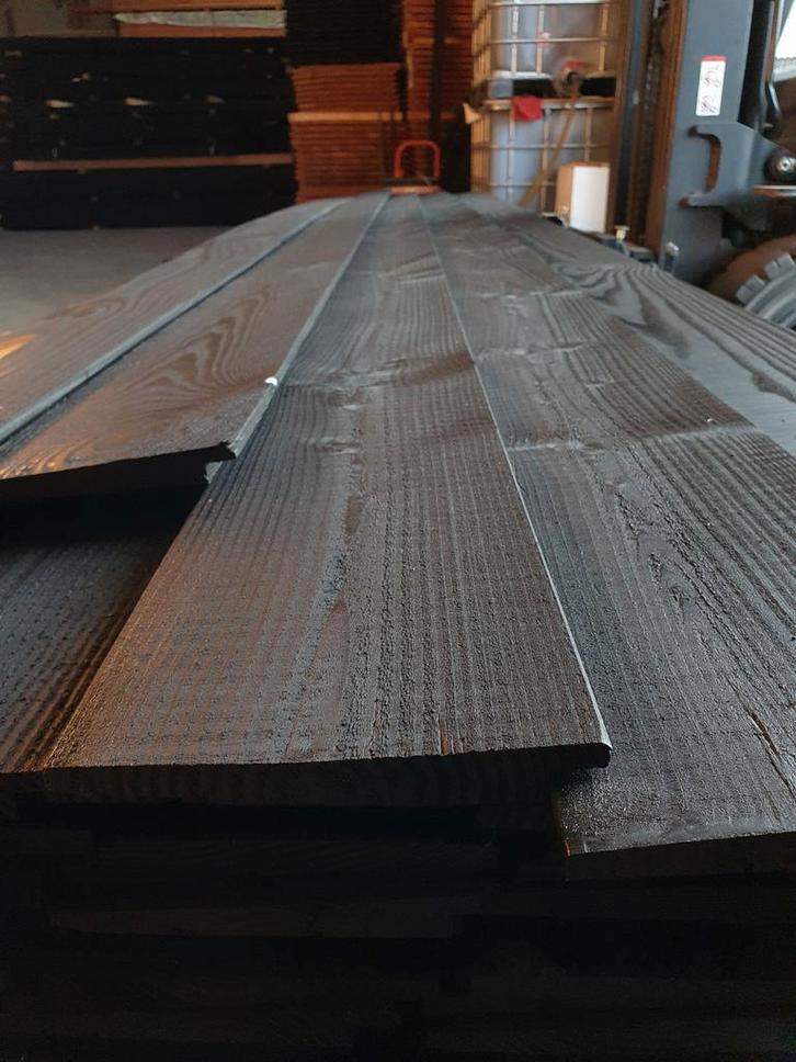 Aanbieding!!!  Mooie nieuwe zweeds rabat planken gitzwart!!, Doe-het-zelf en Verbouw, Hout en Planken, Nieuw, Plank, Overige houtsoorten