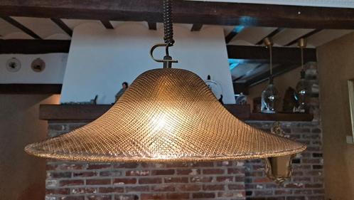 Vintage Peill & Putzler glazen hanglamp glass pendant, Huis en Inrichting, Lampen | Hanglampen, Zo goed als nieuw, Minder dan 50 cm