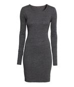H&M antraciet grijse korte nauwsluitende tricot jurk maat S, Kleding | Dames, H&M, Nieuw, Ophalen of Verzenden, Maat 36 (S)