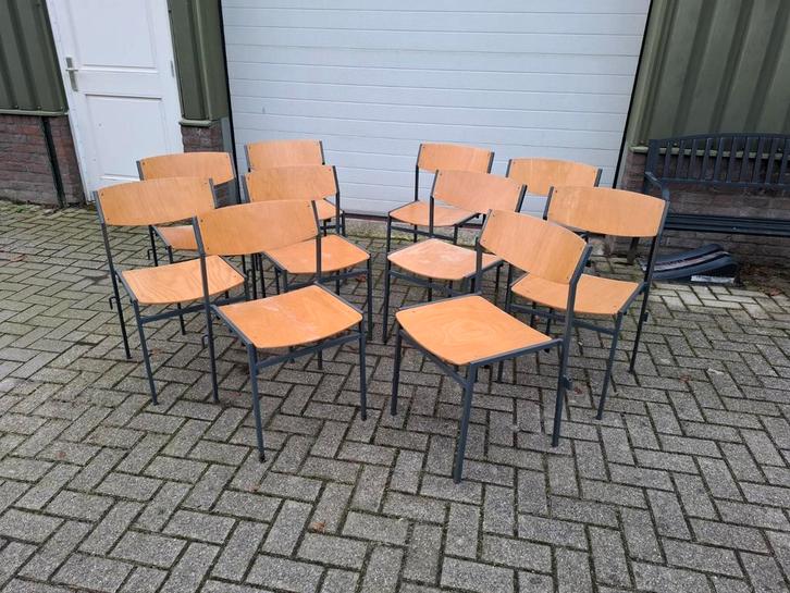 Vintage Gijs van der Sluis Stapelstoel stoelen. Zie omschr,, Huis en Inrichting, Stoelen, Gebruikt, Vijf, Zes of meer stoelen