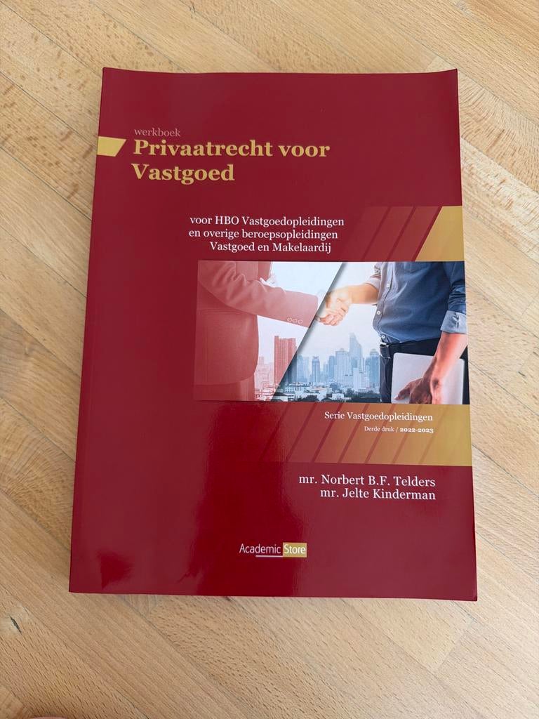 Privaatrecht voor Vastgoed - HBO Vastgoedopleidingen, Verzenden, Beta, Zo goed als nieuw, HBO