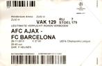 AJAX - FC Barcelona entreebewijs 26-11-2013, Verzenden, Gebruikt, Ajax