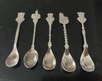 Verzilverde theelepeltjes van steden in goede staat, Antiek en Kunst, Antiek | Goud en Zilver, Ophalen of Verzenden, Zilver