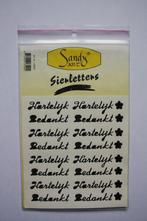 6 st. Sandy-art hartelijk bedankt sierstickers zwart 8510, Hobby en Vrije tijd, Verzenden, Nieuw, Overige thema's, Overige typen