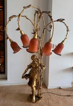 Prachtige bronze antieke lamp van Auguste Moreau, Ophalen
