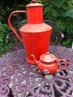 V) emaille rode melkkan kan is 38cm hoog doorsnee is 17 cm, Ophalen of Verzenden