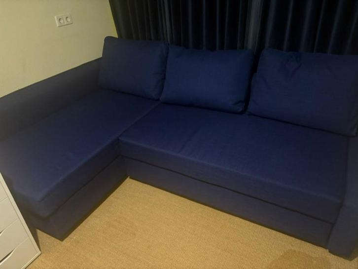 (Hoek) slaapbank blauw tweepersoonsbed, Huis en Inrichting, Slaapkamer | Slaapbanken, Gebruikt, 140 cm, 200 cm, Tweepersoons, Blauw