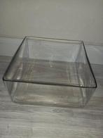 Glazen vierkanten bak, Huis en Inrichting, Woonaccessoires | Vazen, Ophalen of Verzenden, Overige kleuren, Glas, Minder dan 50 cm