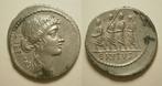 Romeinse Republiek 54 BC Brutus, as moneyer, AR Denarius., Ophalen of Verzenden, Overige landen, Losse munt, Zilver