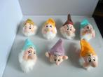 Disney # 7 hoofdjes van de dwergen (sneeuwwitje), Ophalen of Verzenden, Sneeuwwitje of Doornroosje, Zo goed als nieuw, Beeldje of Figuurtje