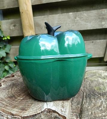 ZELDZAME LE CREUSET gietijzer PAPRIKA pan deksel (G283) beschikbaar voor biedingen
