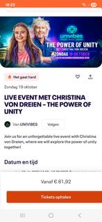 Ticket event Christina von Dreien 19 oktober, Tickets en Kaartjes, Eén persoon