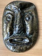 Oud bronzen masker - 25 cm., Ophalen of Verzenden