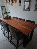 Prachtige Walnoot Bartafel met 6 Luxe Barkrukken UrbanSofa S, Huis en Inrichting, Tafels | Eettafels, 200 cm of meer, Zo goed als nieuw