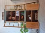 Vintage/Brocante hoge groene schoolkast, buffetkast, Ophalen, Met deur(en), 200 cm of meer, 50 tot 100 cm