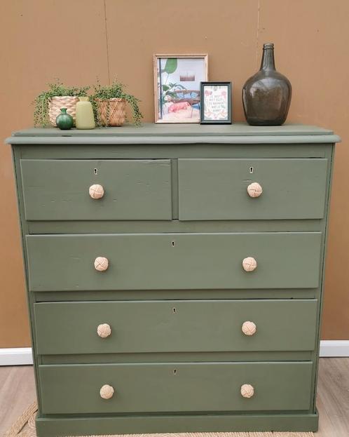 Brocante ladekast Bayberry, Huis en Inrichting, Kasten | Ladekasten, Gebruikt, 100 tot 150 cm, 100 tot 150 cm, 25 tot 50 cm, 5 laden of meer